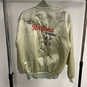 Vintage Leader Sportswear Hoofbeat of America Satin Jacket Size L